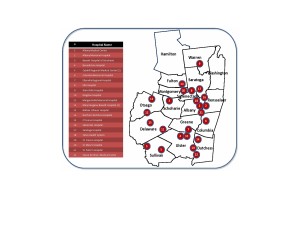 Map of counties in Albany, New York Hospital Referral Region showing Providers